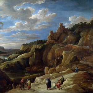 David Teniers le Jeune - Une bohémienne racontant sa fortune à un paysan (ca. 1640) Reproduction de peinture à l'huile laminée de qualité musée (D4560)