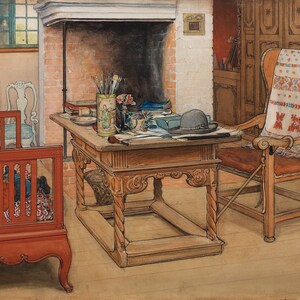 Carl Larsson - Peek-a-Boo (1901) - Rolled Oil Painting Museum Quality Reproduction (D4060)
