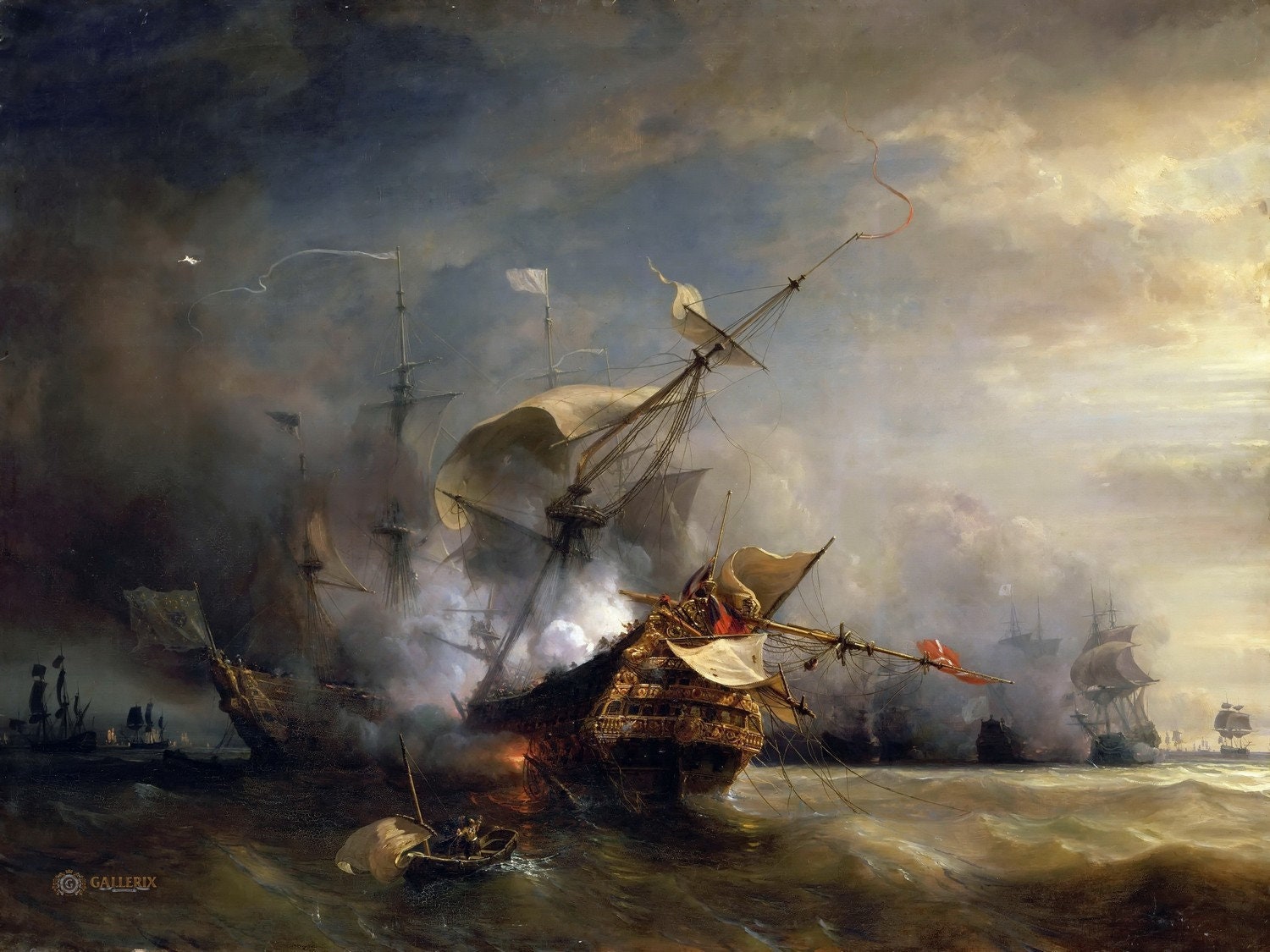 Théodore Gudin - Naval Combat off Cape Lizard in Cornwall, October