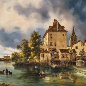 Federico Moja (1802 - 1885) - French Country Life - Rolled Oil Painting Museum Quality Reproduction (D4060)