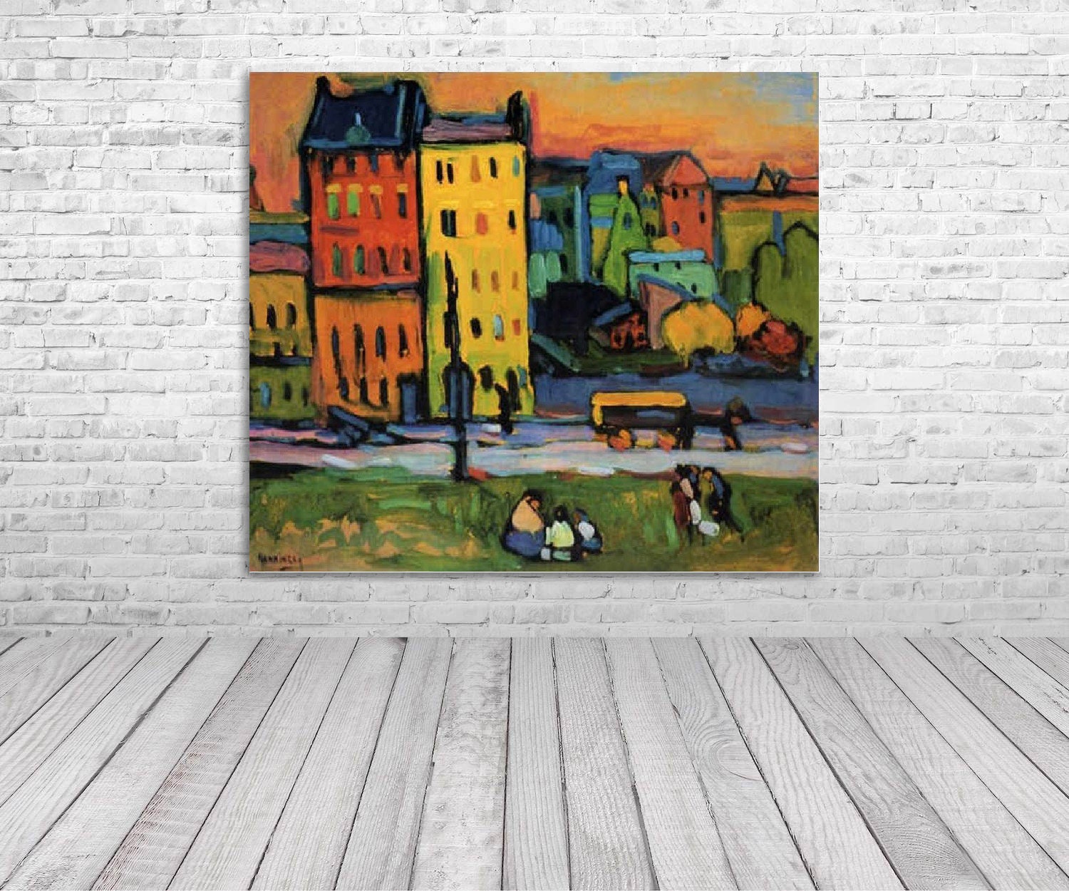 Wassily Kandinsky Houses in Munich Hand Painted Oil Painting Etsy