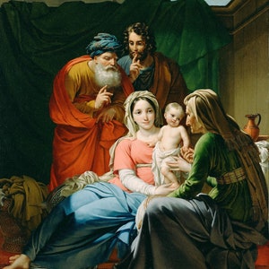 Joseph Paelinck - The Holy Family (c.1820) Hand Painted Museum Quality Rolled Oil Painting Reproduction (D6050)