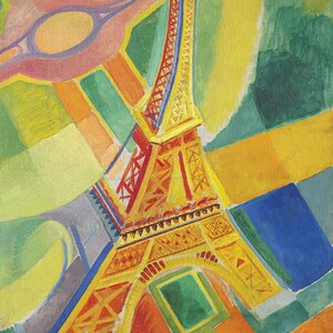 Robert Delaunay : la Tour Eiffel, The Eiffel Tower (1924) Museum Quality Rolled Oil Painting Reproduction (D6050)