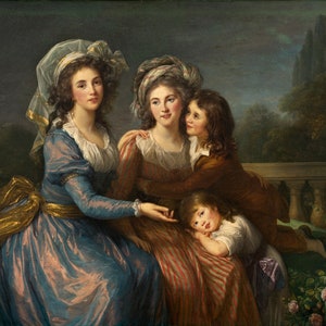 Elisabeth-Louise Vigee Le Brun - The Marquise de Pezay, and the Marquise de Rougé Museum Quality Rolled Oil Painting Reproduction (D5060)