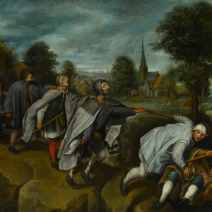Follower of Pieter Bruegel the Elder - The Blind Leading the Blind 1568 Museum Quality Rolled Oil Painting Reproduction (D4560)