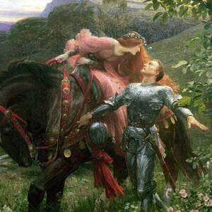Sir Frank Dicksee - The Beautiful Lady without Mercy (1901) Museum Quality Rolled Oil Painting Reproduction (D4560)