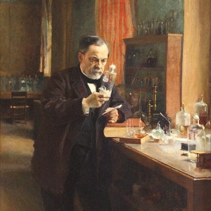 Albert Edelfelt Louis Pasteur in His Laboratory 1885 Hand Painted Museum Quality Rolled Oil Painting Reproduction (D6050)