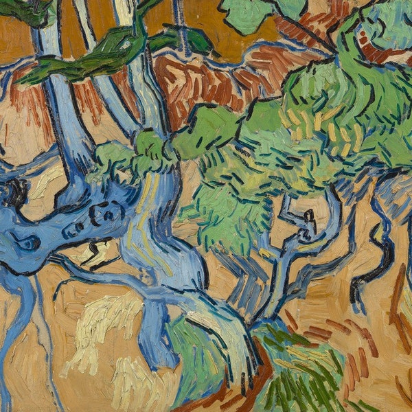 Vincent van Gogh - Racines d’arbres 1890 Musée Qualité Peinture à l’huile Reproduction (D3060)