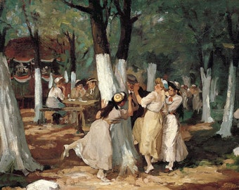 John Sloan - The Picnic Grounds (1906–07) Museum Quality Oil Painting Reproduction (D4060)