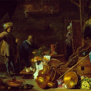 David Teniers the Younger - An Artist in His Studio (1643) Museum Quality Rolled Oil Painting Reproduction (D4560)