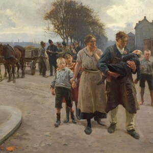 Erik Henningsen - Copenhagen Street Scene 1919 Museum Quality Rolled Oil Painting Reproduction (D4560)