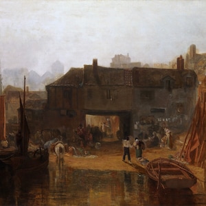 Joseph Mallord William Turner - Saltash with the Water Ferry Cornwall 1811 Museum Quality Rolled Oil Painting Reproduction (D4560)
