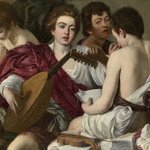 Michelangelo Merisi da Carava - The Musicians or Concert of Youths Hand Painted Museum Quality Rolled Oil Painting Reproduction (D5060)
