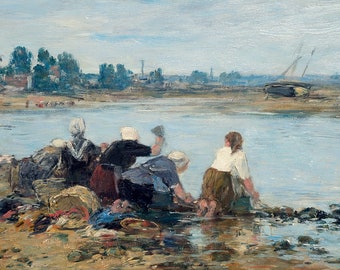 ウジェーヌ・ブーダンLAVEUSES AU BORD DE LA TOUQUES Fichier