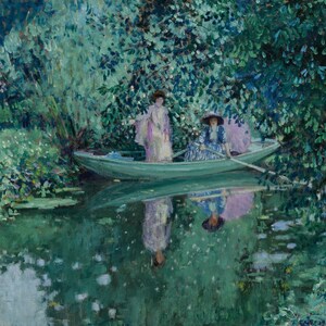 Frederick Carl Frieseke - Grey Day on the River 1908 Museum Quality Rolled Oil Painting Reproduction (D5060)