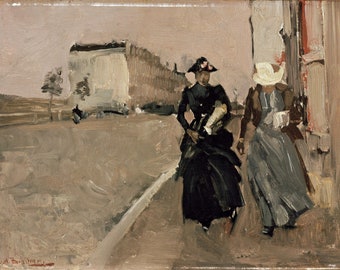 George Breitner - Gust of Wind c1886-98 Museum Quality Rolled Oil Painting Reproduction (D4560)