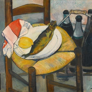 Suzanne Valadon - Still Life with Herring 1936 Museum Quality Rolled Oil Painting Reproduction (D5060)