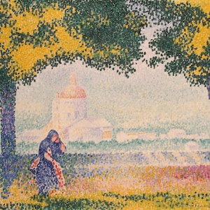 Henri Edmond Cross - Church of Santa Maria degli Angely Near Assisi, Museum Quality Rolled Oil Painting Reproduction (D5060)