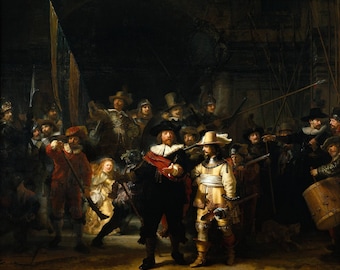 Rembrandt - La Ronde de Nuit 1642 Musée Qualité Peinture à l’Huile Reproduction (D5060)