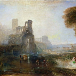Joseph Malford William Turner - Caligua&#39;s Palace and Bridge c1831 Reproduktion eines gerollten Ölgemäldes (D3560)