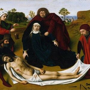Petrus Christus - The Lamentation (c1450) Museum Quality Rolled Oil Painting Reproduction (D4060)