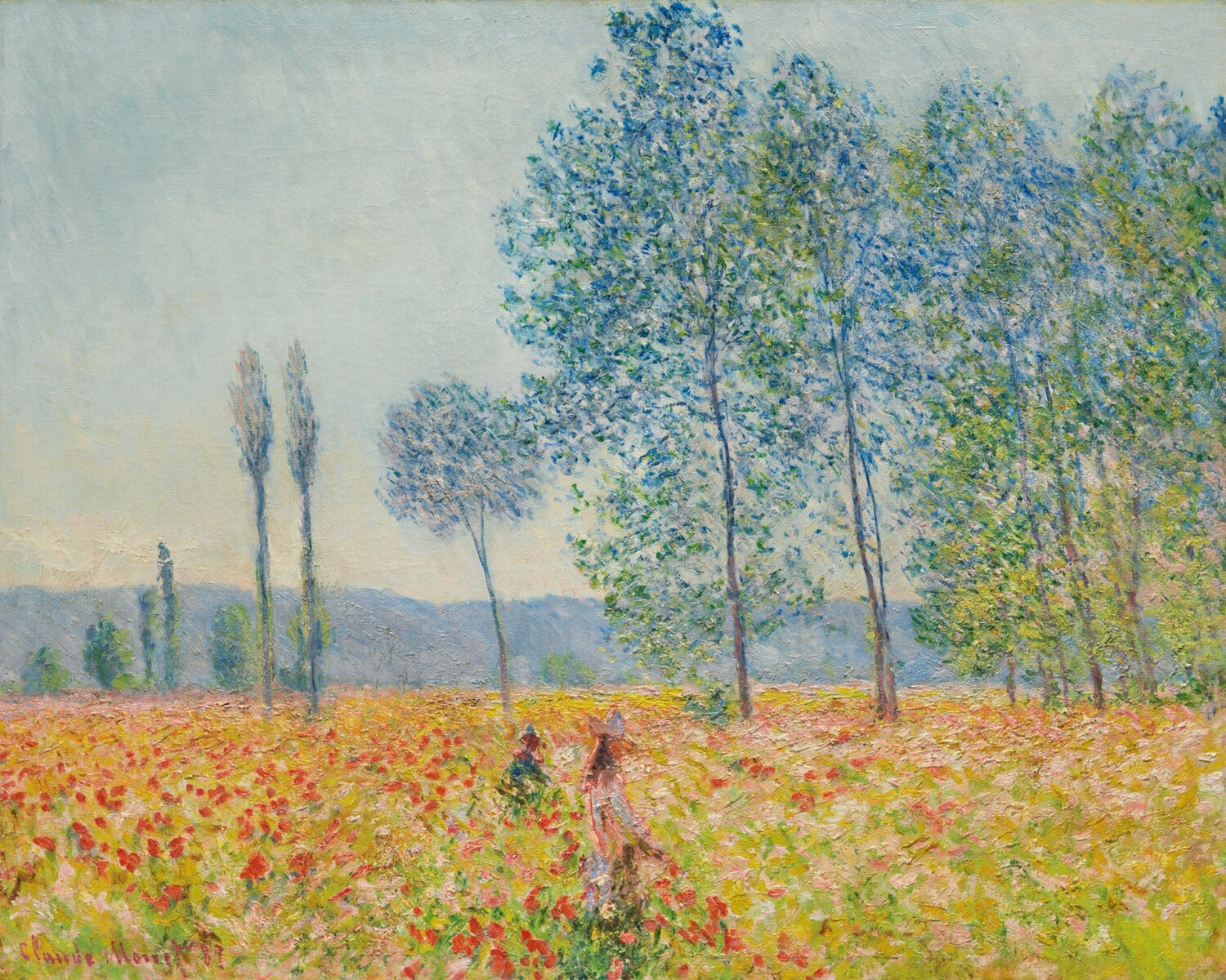 Claude Monet - Sous Les Peupliers 1887 Reproduktion gerollter Ölgemälde (D5060)