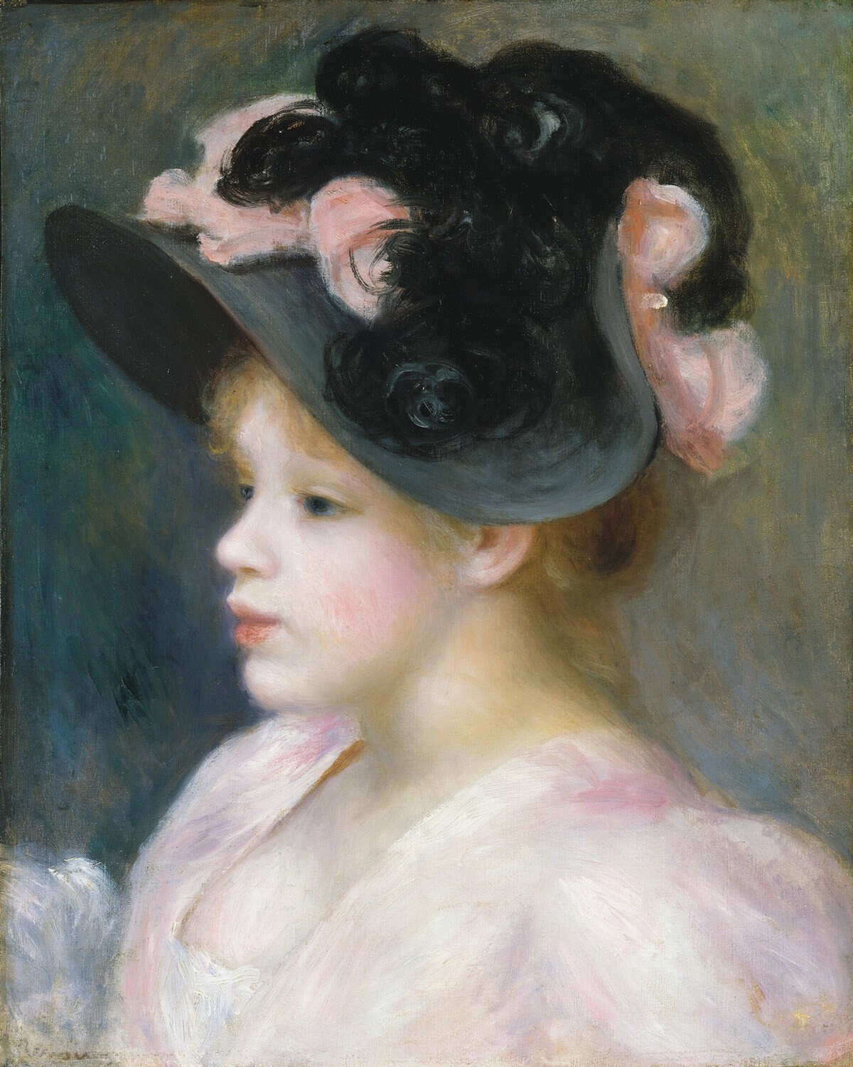 Reproducciones De Pinturas Chica joven en un sombrero azul, 1881 de  Pierre-Auguste Renoir (1841-1919, France)