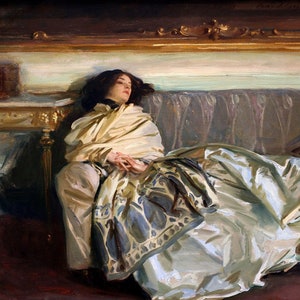 John Singer Sargent - Repose 1911 Reproduction de peinture à l&#39;huile laminée de qualité musée (D5060)