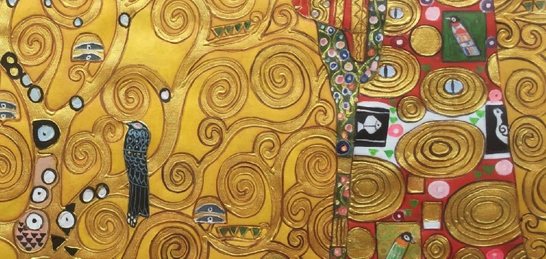 Gustav Klimt Lebensbaum Handgemalt Gold Struktur Ölgemälde Museum Qualitäts reproduktion D4060 Bild 5