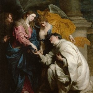 Anthony van Dyck, Saint Hermann Joseph 1629 Hand Painted Museum Quality Rolled Oil Painting Reproduction (D6050)