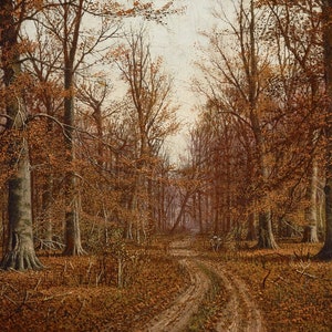 William McKendree Snyder (1849-1930) - Beech Trees, Museum Quality Rolled Oil Painting Reproduction (D3560)
