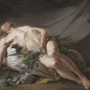Jean Bernard Restout - Sonno c1771 Riproduzione di un dipinto ad olio su lastra di qualità museale (D4560)