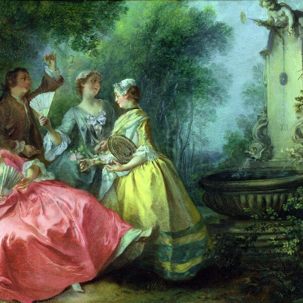 Nicolas Lancret - Les quatre heures de la journée Midi 1739-41 Musée Qualité Peinture à l’huile Reproduction (D4560)