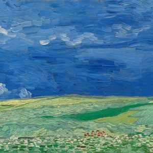 Vincent van Gogh - Weizenfeld unter Gewitterwolken 1890 Reproduktion gerollter Ölgemälde in Museumsqualität (D3060)