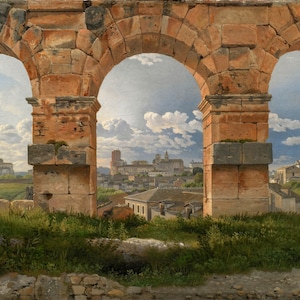 Christoffer Wilhelm Eckersberg - Third Storey of the Coliseum in Rome - Rolled Oil Painting Museum Quality Reproduction (D4060)