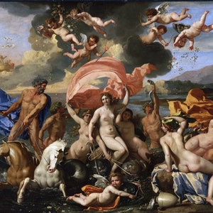 Nicolas Poussin - The Birth of Venus 1635 or 1636 Museum Quality Rolled Oil Painting Reproduction (D4560)