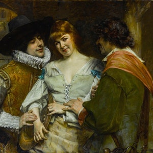Ferdinand Victor Leon Roybet  (1840 - 1920) - A Choice, Museum Quality Rolled Oil Painting Reproduction (D4560)