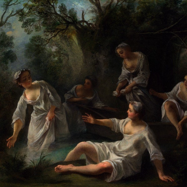 Nicolas Lancret - The Four Times of Day Evening 1739-41 Museum Quality Huile Painting Reproduction (D4560)