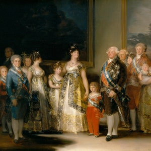 Goya - Charles IV of Spain and His Family 1800-01 Museum Quality Rolled Oil Painting Reproduction (D5060)