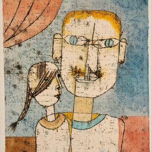 Paul Klee - Adam and Little Eve (1921) Museum Quality Rolled Oil Painting Reproduction (D6040)