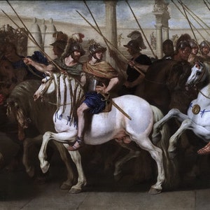Aniello Falcone - Roman Soldiers in the Circus c1640 Museum Quality Rolled Oil Painting Reproduction (D3060)
