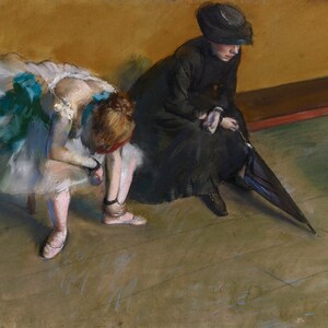 Edgar Degas - Waiting c1882 Museum Quality Rolled Oil Painting Reproduction (D4560)