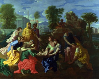 Nicolas Poussin Finding of Moses 1651 Hand Painted Oil