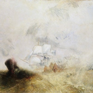 Joseph Mallord William Turner - The Whale Ship c1845 Museum Quality Rolled Oil Painting Reproduction (D4560)