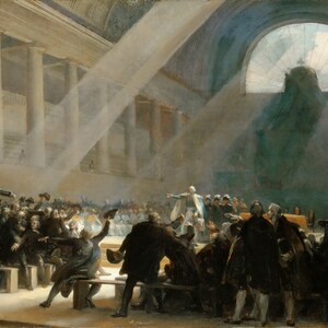 Alexandre-Evariste Fragonard - Mirabeau Answering Dreux-Breze - Rolled Oil Painting Museum Quality Reproduction (D4060)
