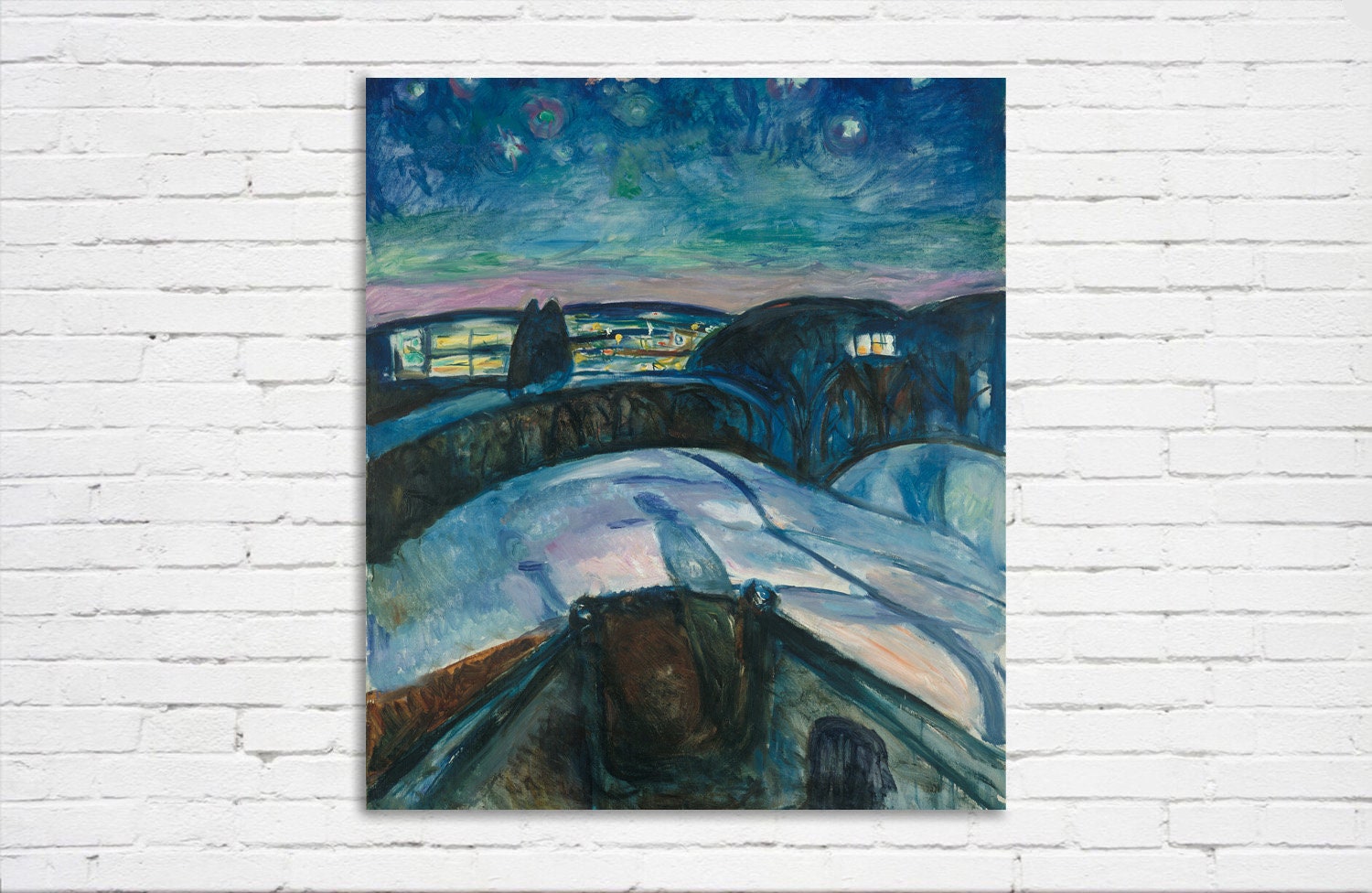 エドヴァルド・ムンク 「星月夜」 複製画 カメルーン 2024年 エドヴァルド・ムンク 『星月夜』 500フランカラー