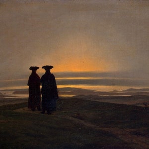 Caspar David Friedrich - Sunset Brothers 1830-35 Reprodukcja obrazu olejnego w jakości muzealnej (D5060)