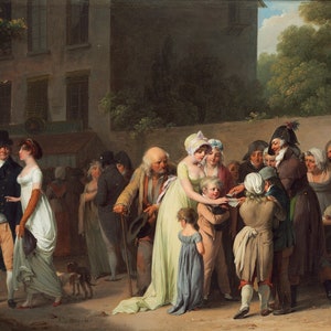Louis-Leopold Boilly - Il baro sul boulevard 1806 Riproduzione di pittura a olio su lastra di qualità museale (D4560)