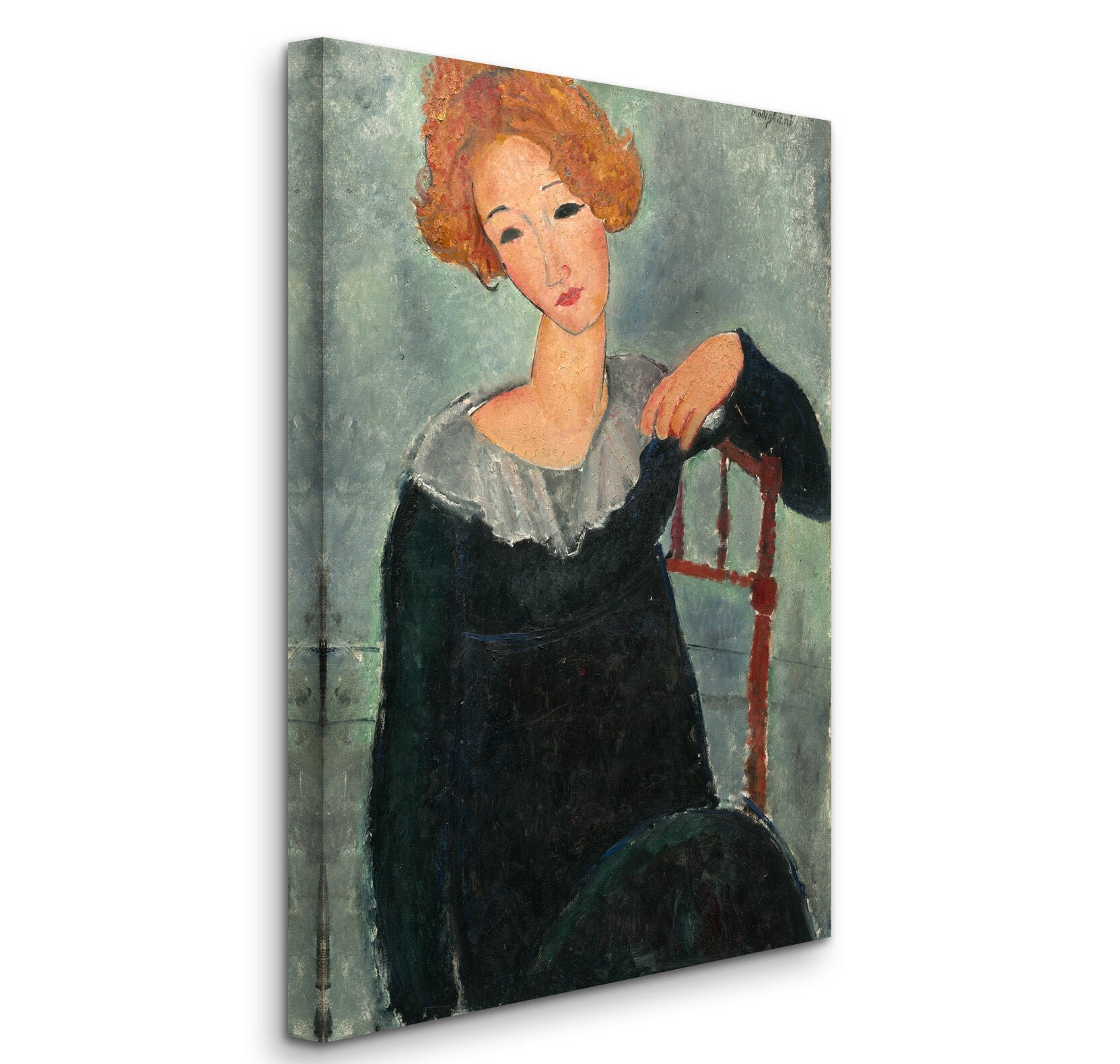 アメデオ・モディリアーニ 赤毛の女 1917年 美術館品質のロールド油絵