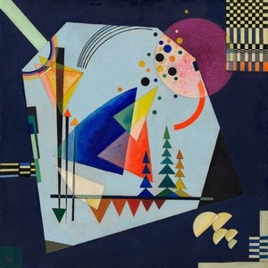 Kandinsky Three Sounds Hand Painted (1926) Rolled Oil Painting Museum Quality Reproduction (D50)